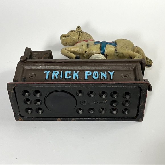 VINTAGE TRICK PONY CAST IRON MECHANICAL BANK - Picture 11 of 13